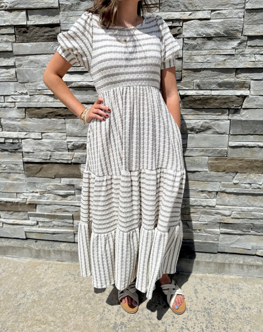 Pumpkin Spice Stripe Dress ￼