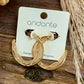 Gold Criss Cross With Crystal Mesh  Hoop