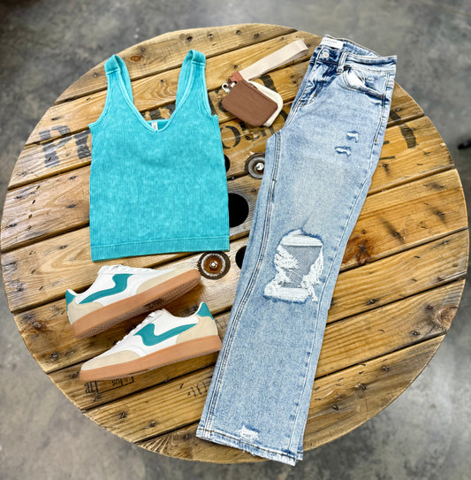 The Sophie High Rise Crop Straight Jean