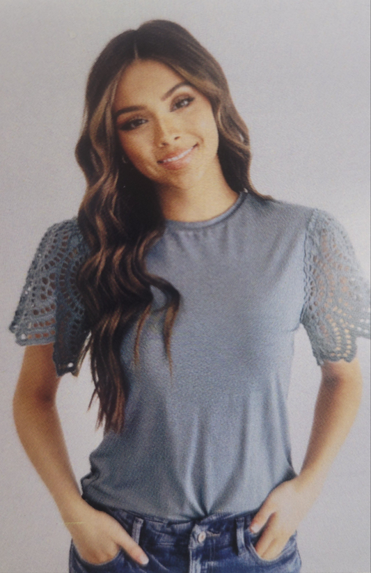 Mikarose Crochet Top Teal