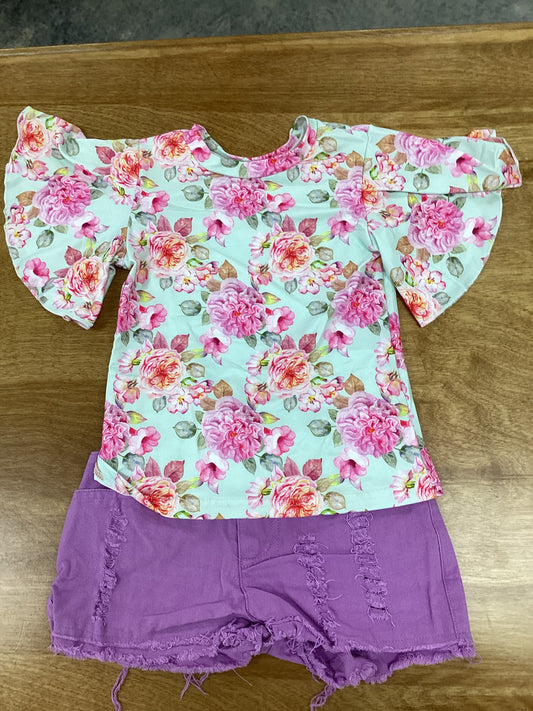 Floral short set