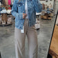High rise wide cargo Tencel Pants