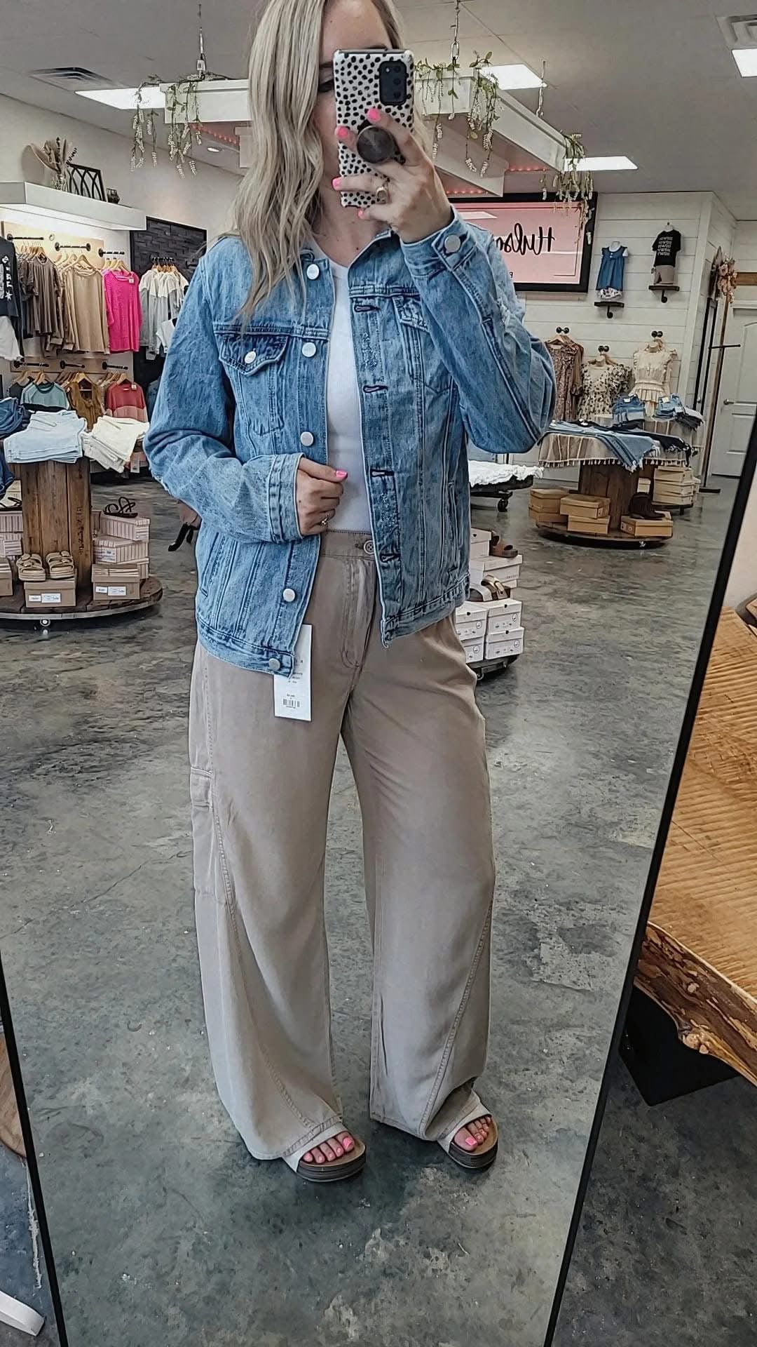High rise wide cargo Tencel Pants