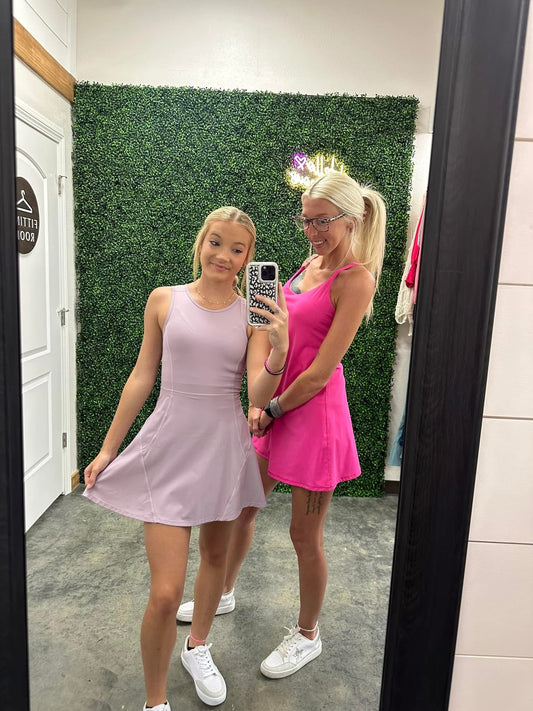 Halara Purple Tennis Dress with Shorts