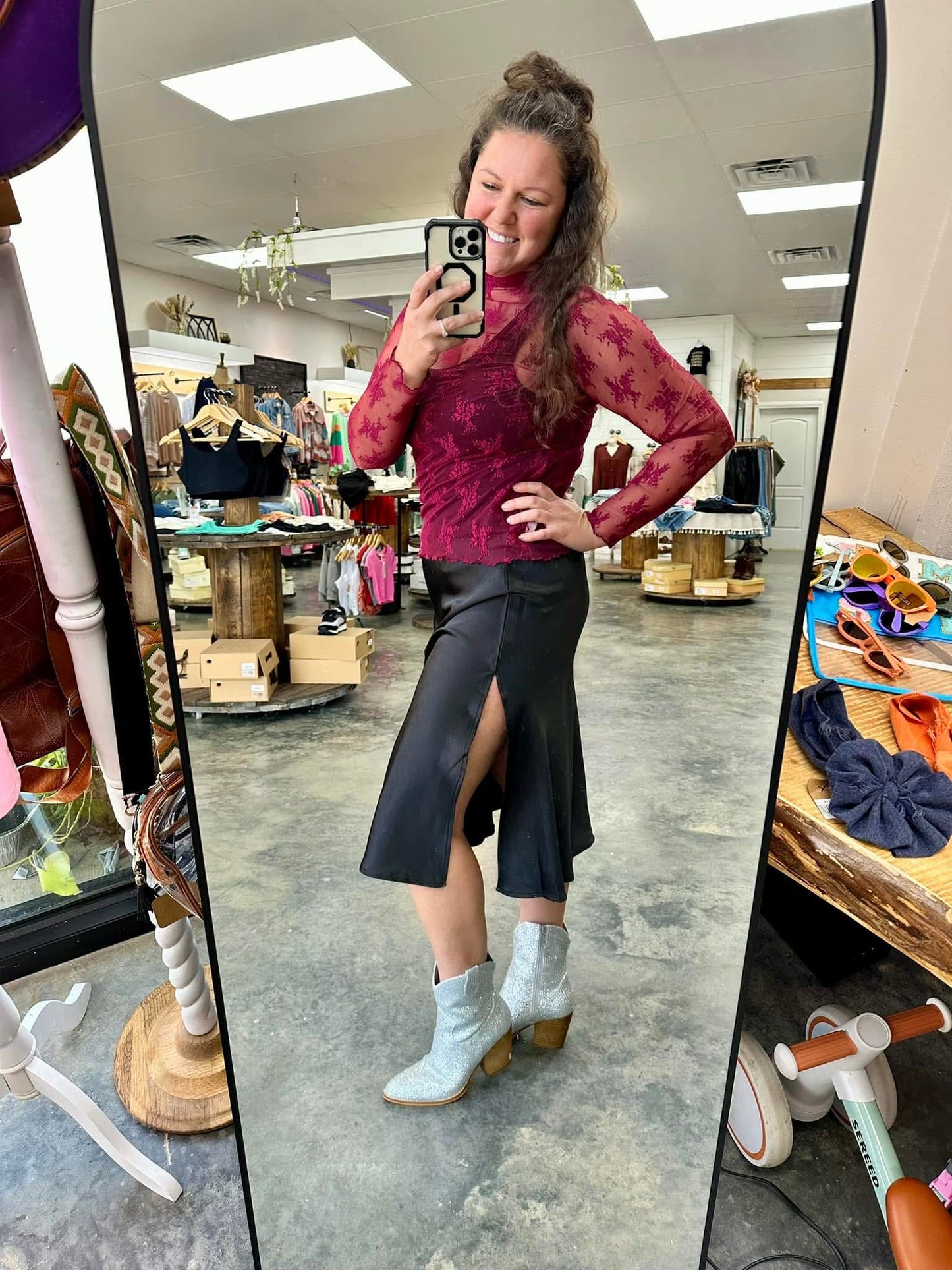 Black Satin Skirt
