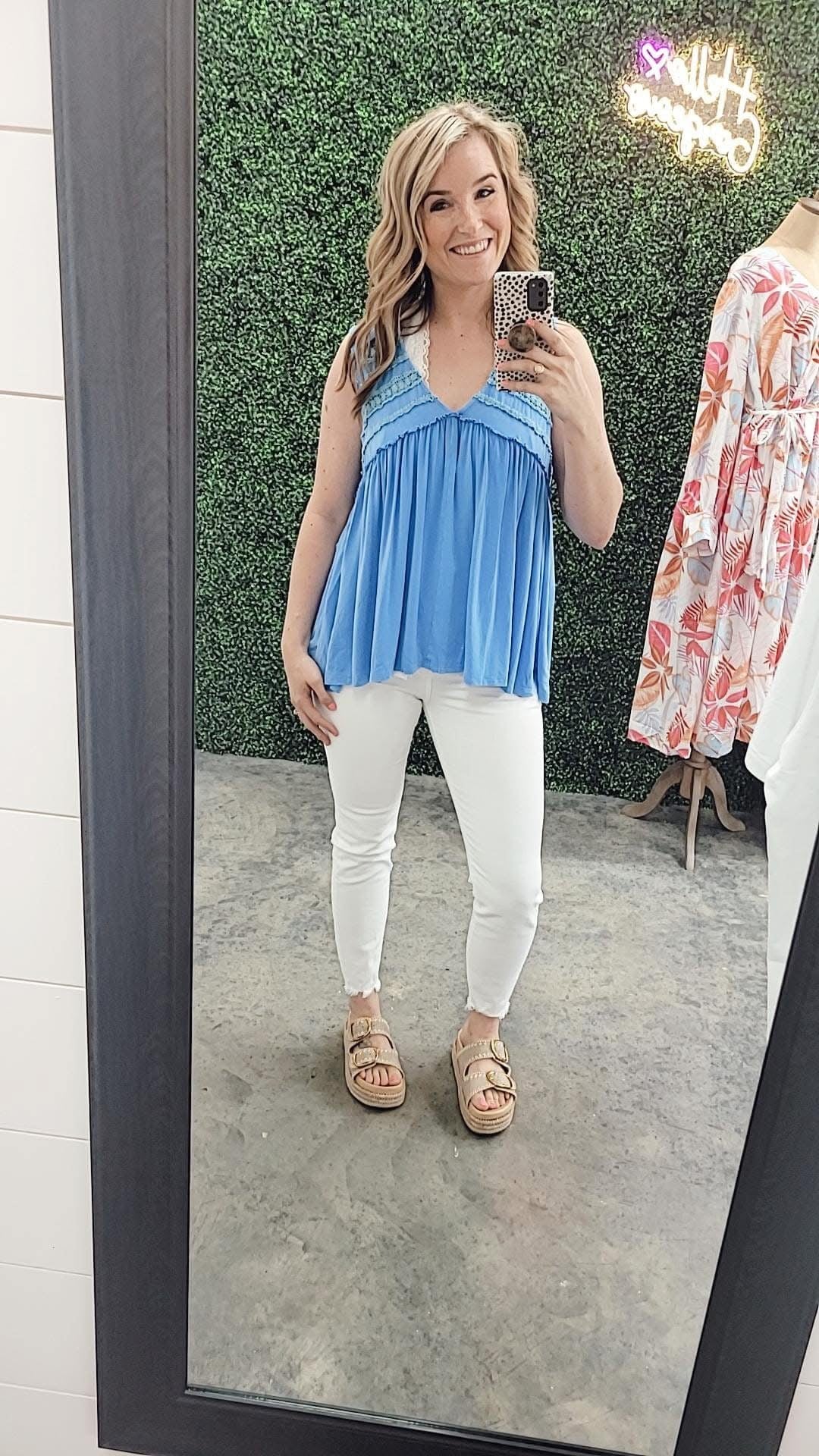Blue Ruffle Tank