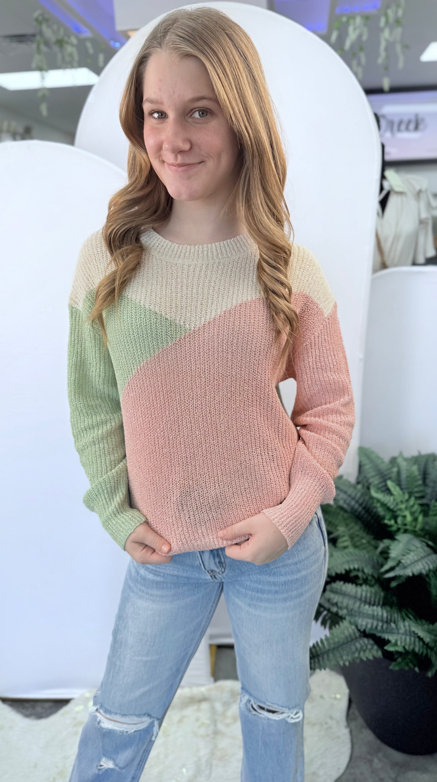 The Pastel Dream Color Block Sweater