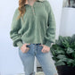 Pink Charm & Green Envy Ribbed Sweater