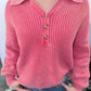 Pink Charm & Green Envy Ribbed Sweater