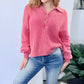 Pink Charm & Green Envy Ribbed Sweater