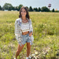 Crochet Floral Embroidery Crop Top