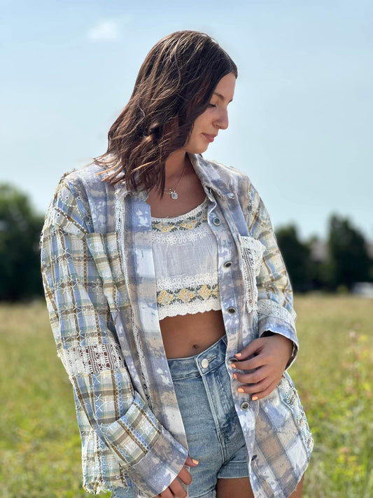 Crochet Floral Embroidery Crop Top