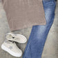 CHENILLE WAFFLE SHORT SLEEVE SWEATER