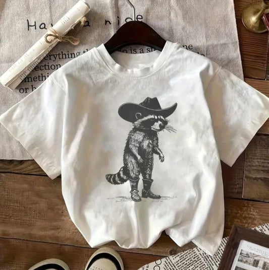 Kids Raccoon Tee (Teal)