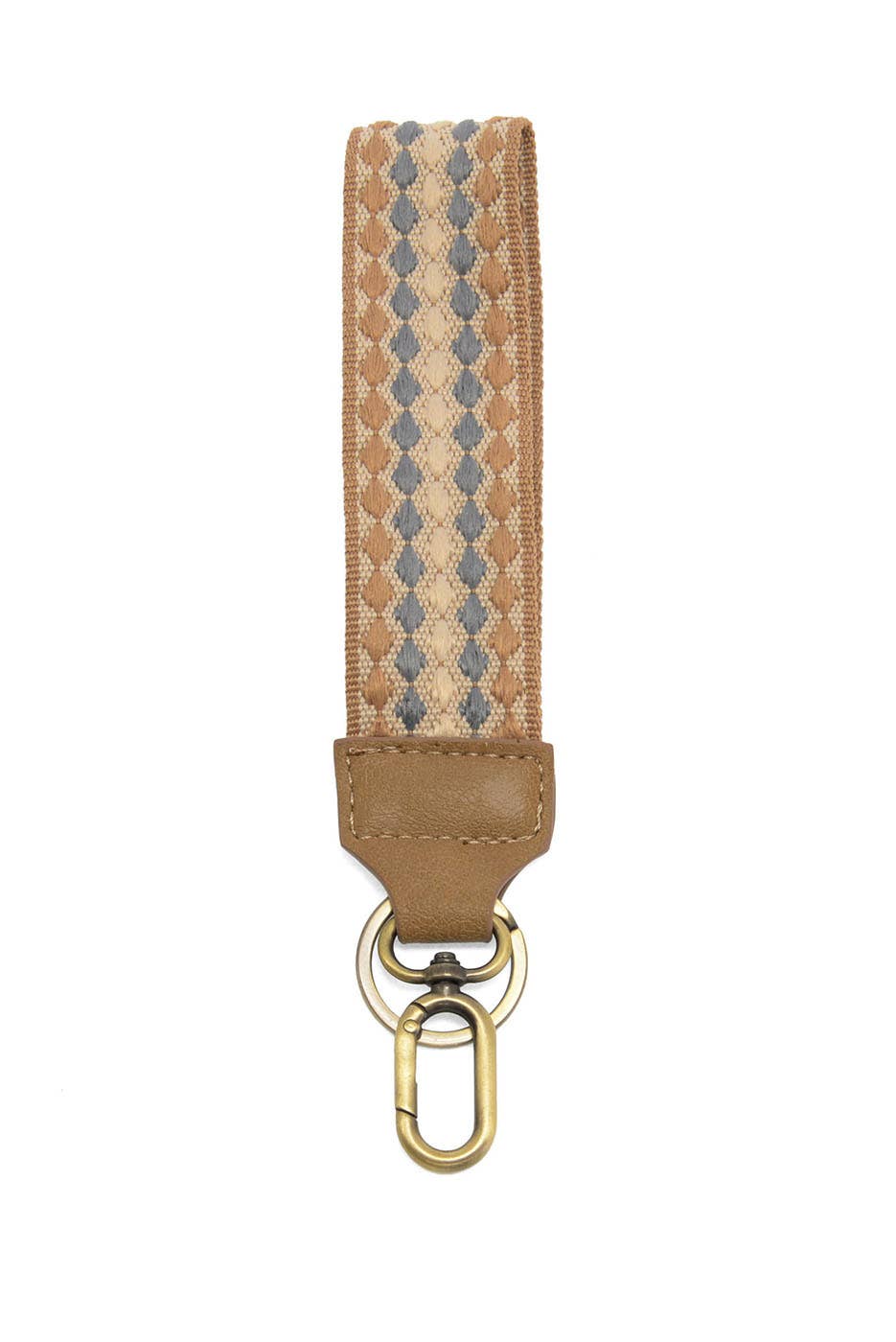 Soft Natural Dotted Stripe Easy Find Wristlet
