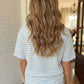 LAS Stripe Looks Contrast Drop Shoulder Loose Tee
