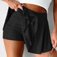 Drawstring High Waist Lined Tennis Skorts