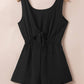 Knotted Backless Elastic Waist Sleeveless Romper