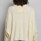V-neck stitch detail Balloon Long Sleeve Crop Top