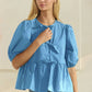 Poppi Front Tie Ribbon Blouse