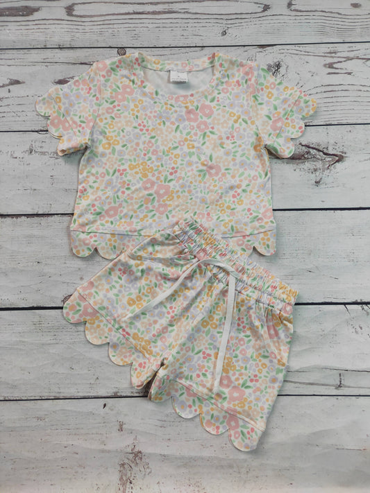 Peony Scallop Shorts Set