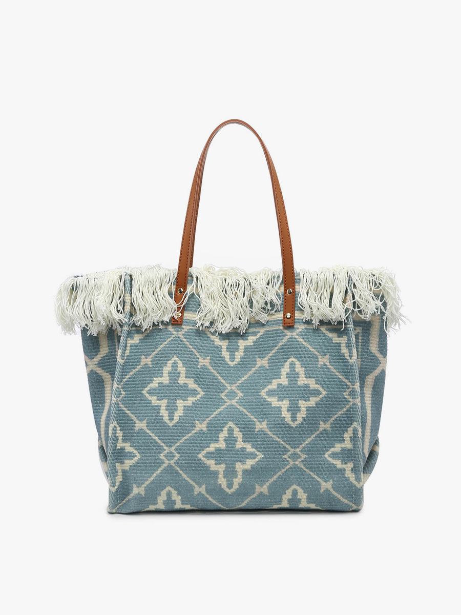 Madison Handwoven Fringe Tote with Extra Sling Bag Inside