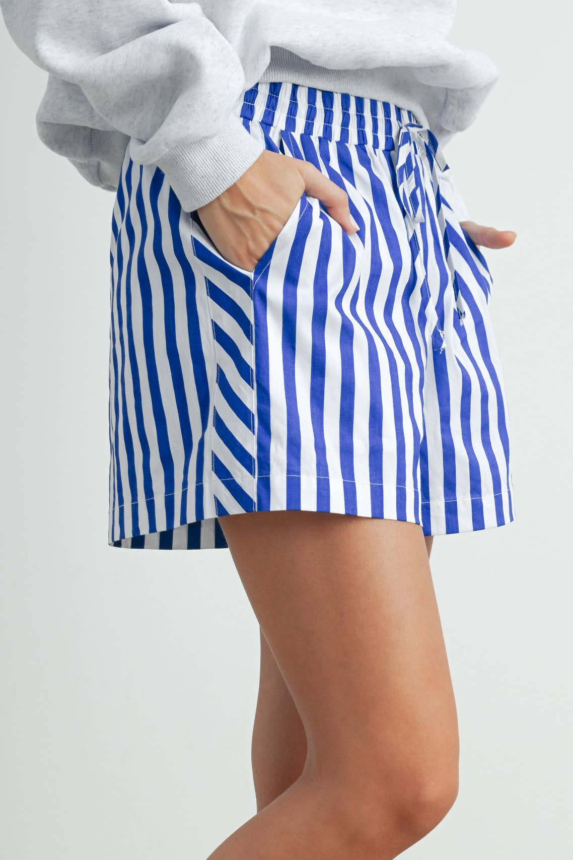 Striped Drawstring Pocket Boxer Shorts