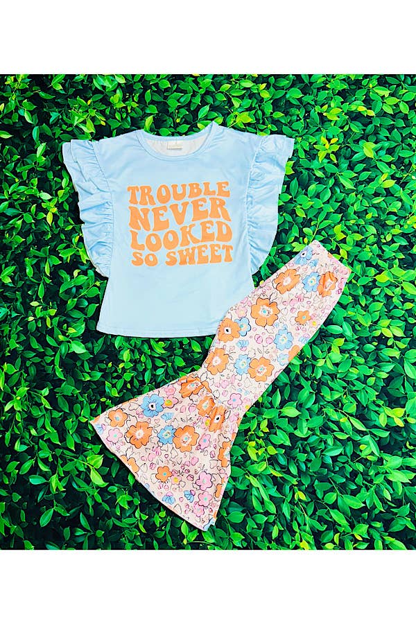 "TROUBLE NEVER LOOKED SO SWEET" Girls 2 Piece Set