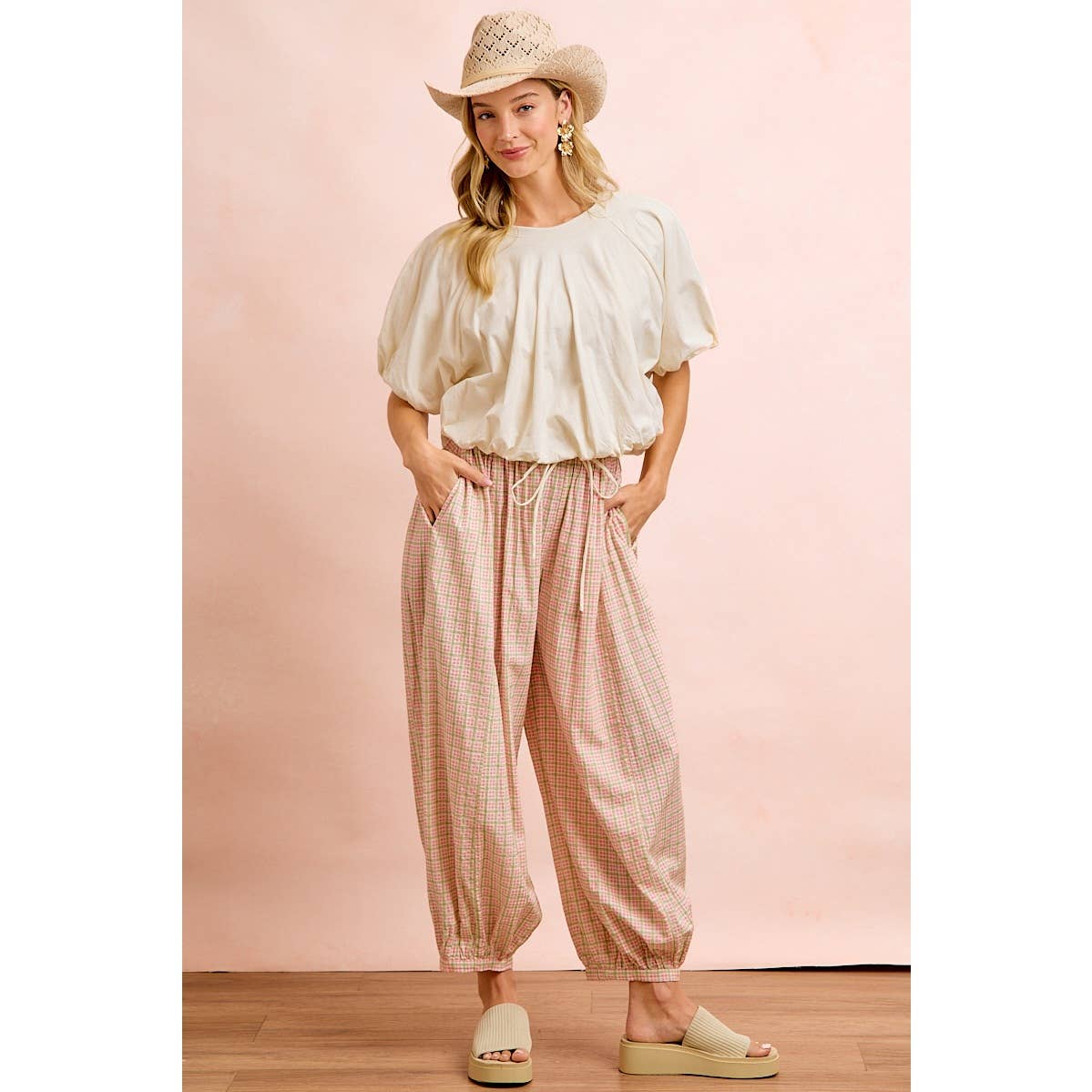 JERSEY BUBBLE SLEEVE TOP