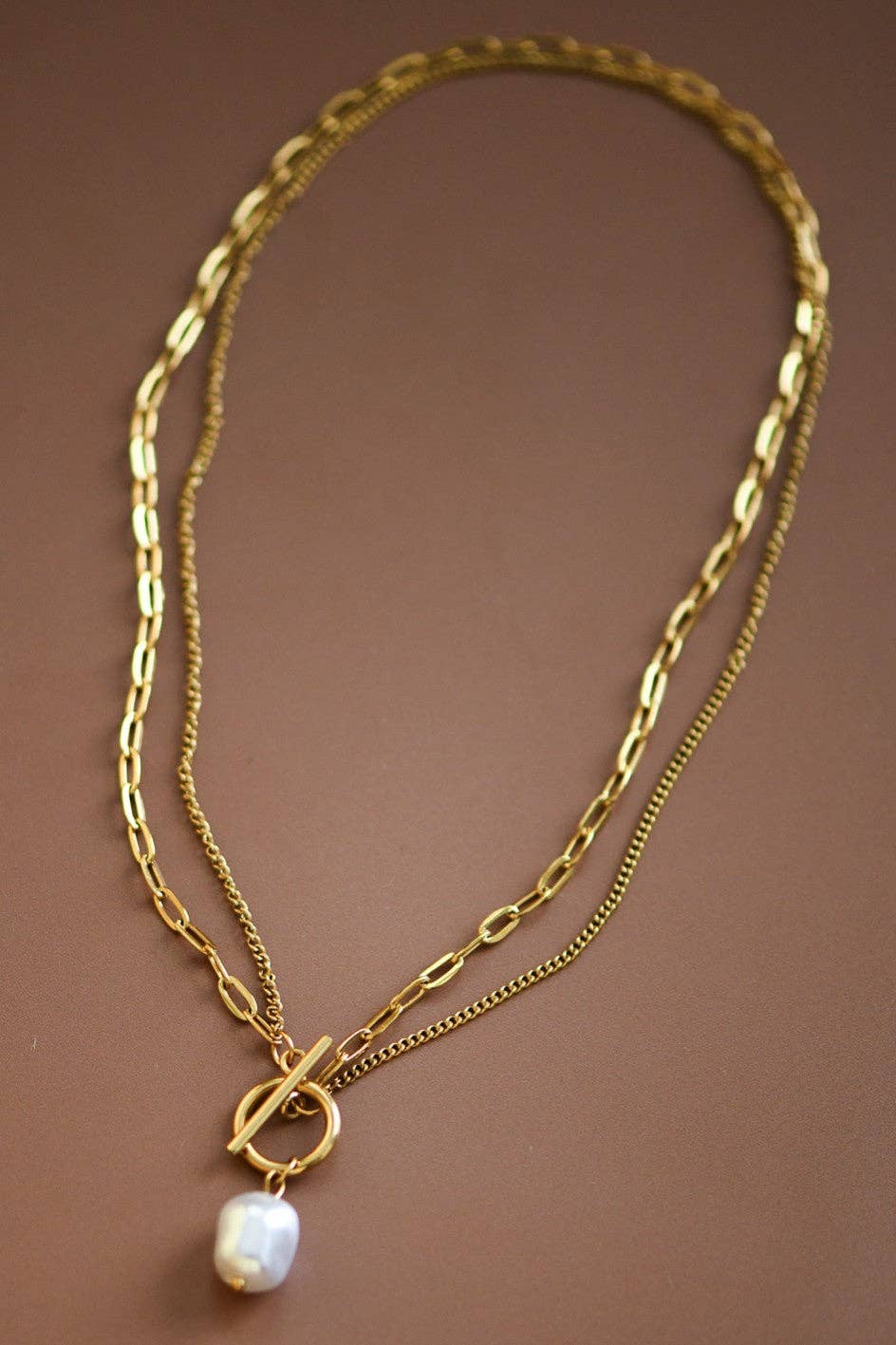 18K Gold PVD Plated Waterproof Stainless Steel Chain Necklace - 6860