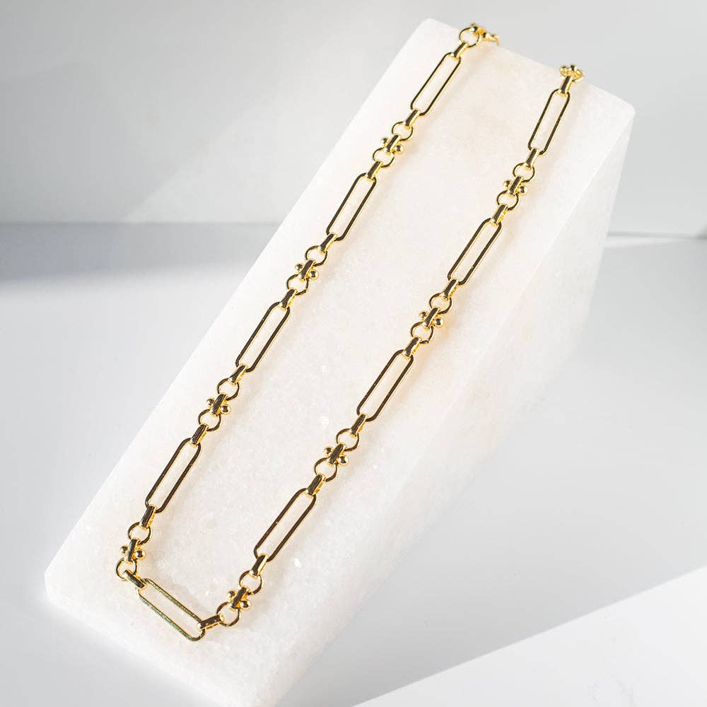 Tarnish Resistant Gold Large Link Toggle Necklace 18"