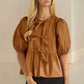 Poppi Front Tie Ribbon Blouse