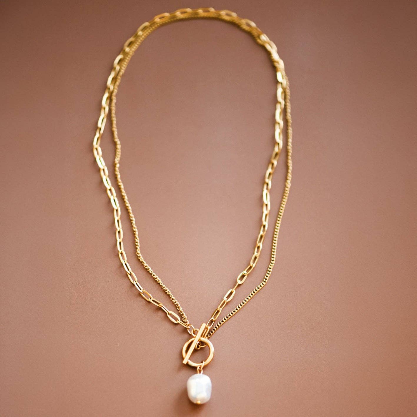 18K Gold PVD Plated Waterproof Stainless Steel Chain Necklace - 6860