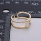 Gold Filled Double Band Baguette Micro Paved CZ Ring