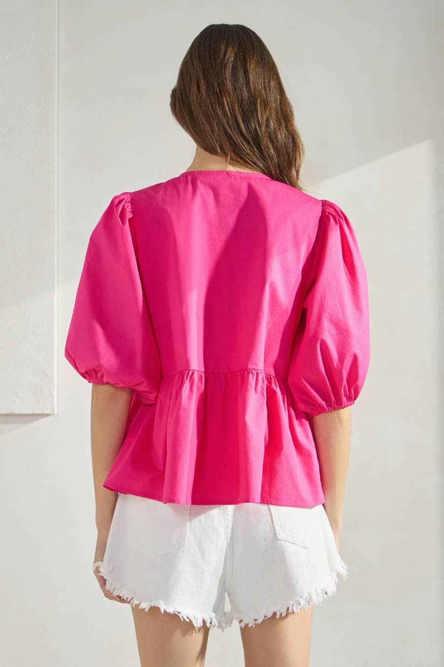 Poppi Front Tie Ribbon Blouse