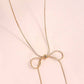 SNAKE CHAIN BOW PENDANT NECKALCE