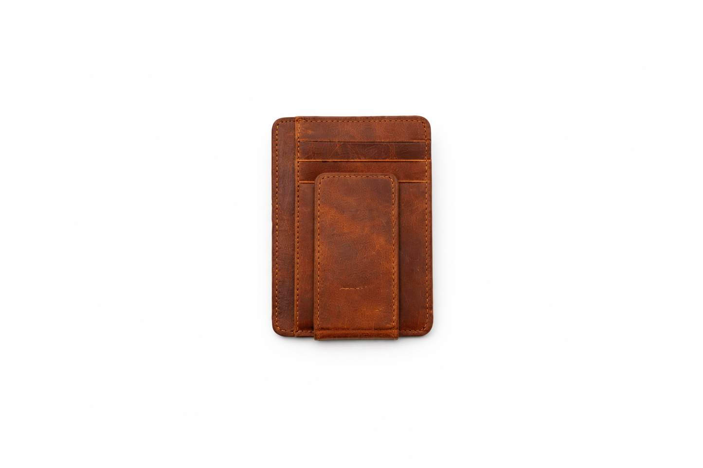 Leather Card Holder with Money Clip Minimalist Pocket wallet