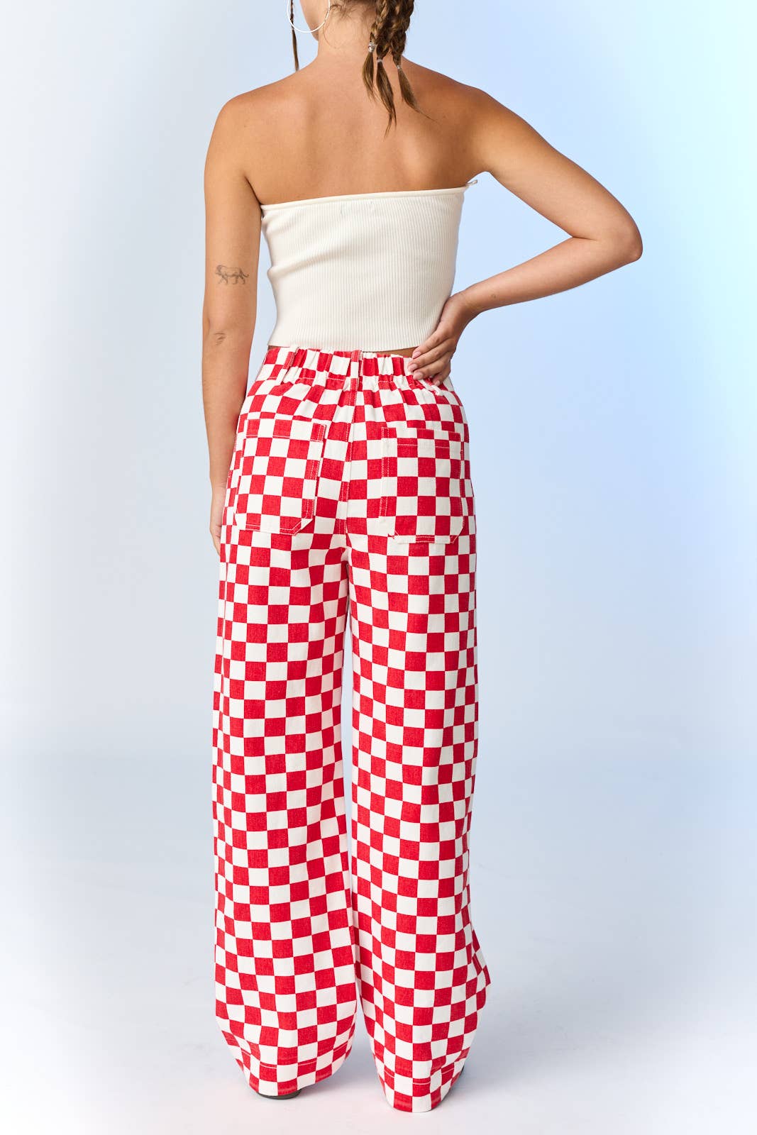 Demi Checkered Bottoms w Elastic Band