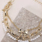 BOW PEARL LINK TRIO SET BRACELETS