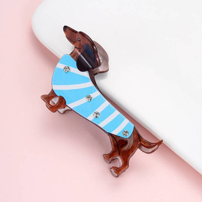 Wiener Dog Hair Claw Clips