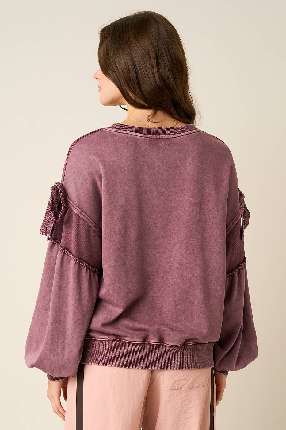 Plum Ribbon Pullover