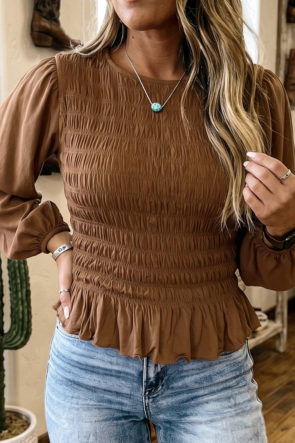 Western Ruffle Top