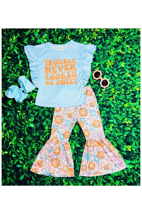 "TROUBLE NEVER LOOKED SO SWEET" Girls 2 Piece Set
