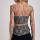 FLORAL EMBROIDERY LACE MESH LAYERING TOP