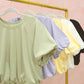 JERSEY BUBBLE SLEEVE TOP