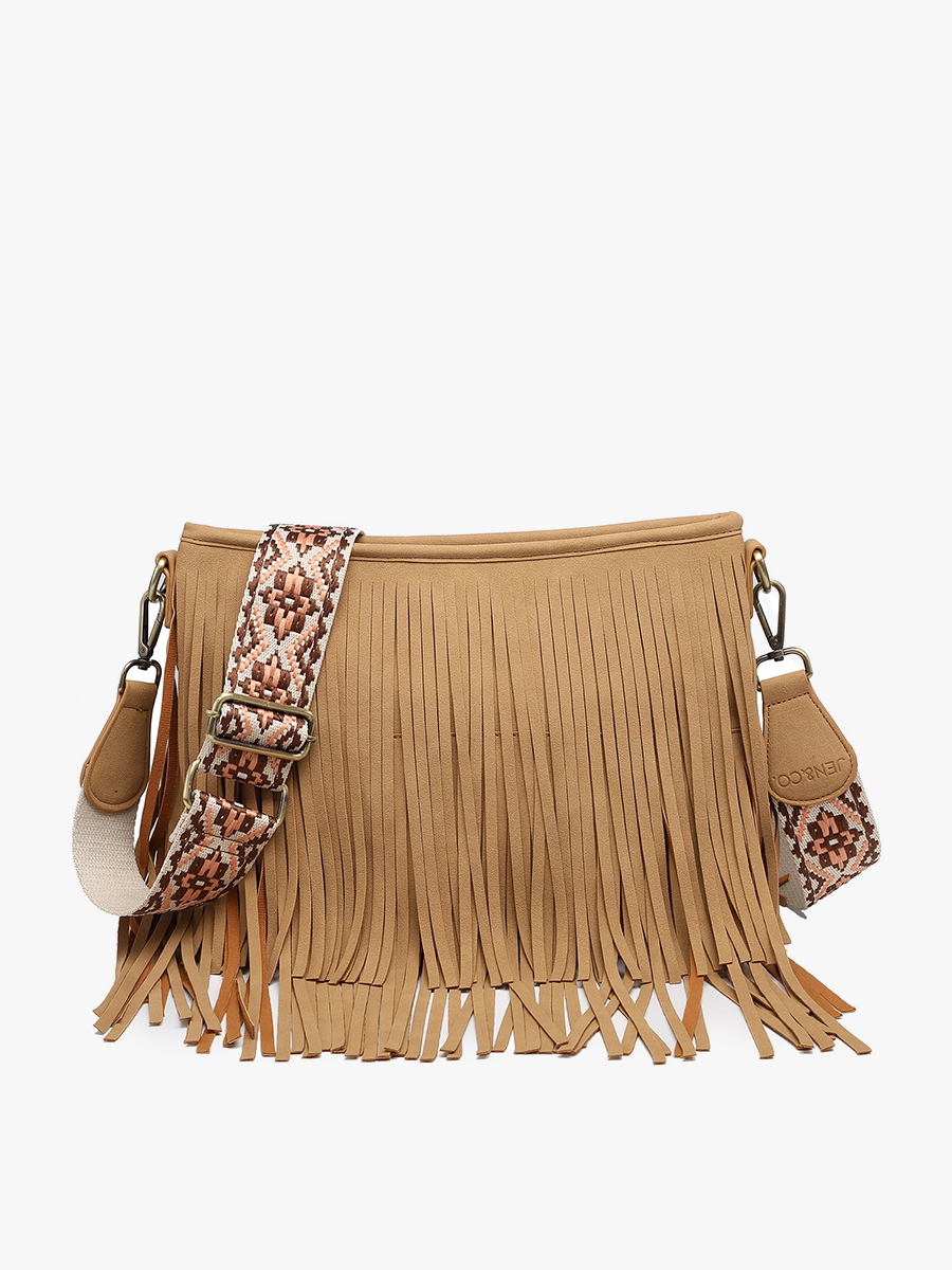 Sadie Suede Fringe Crossbody w/ Guitar Strap