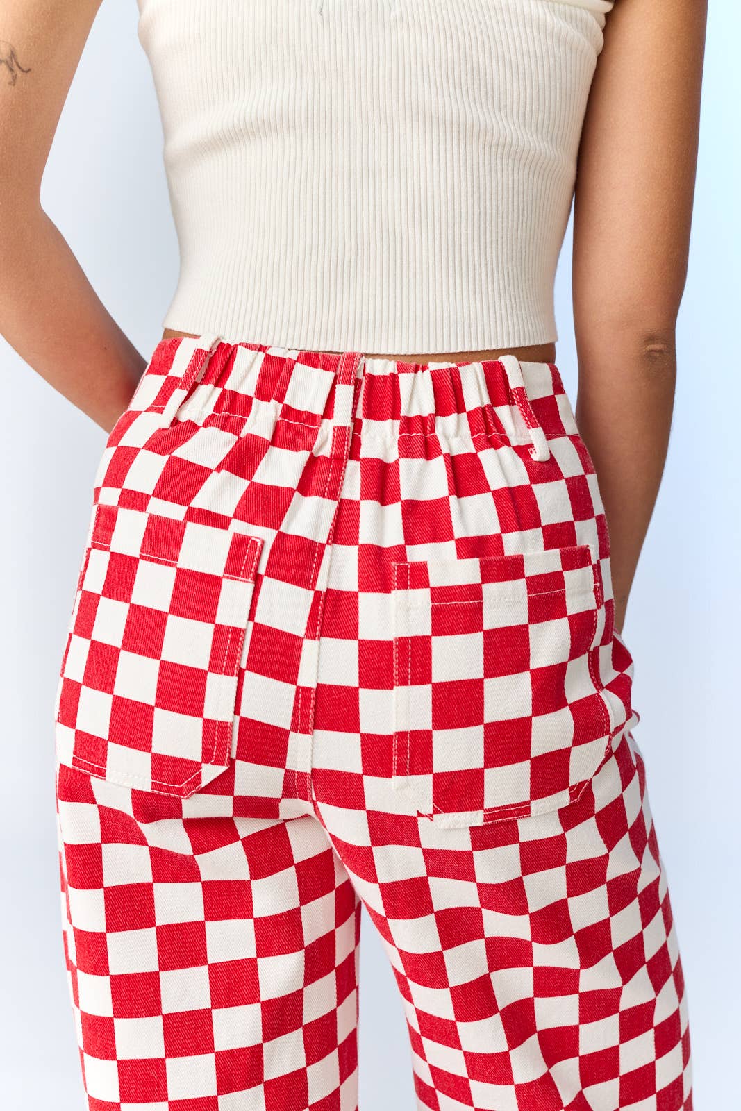 Demi Checkered Bottoms w Elastic Band