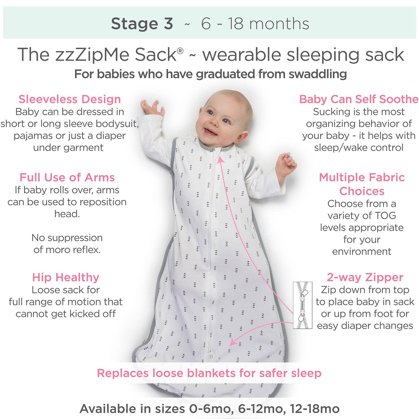 Muslin Non-Weighted zzZipMe Sack - Jadeite