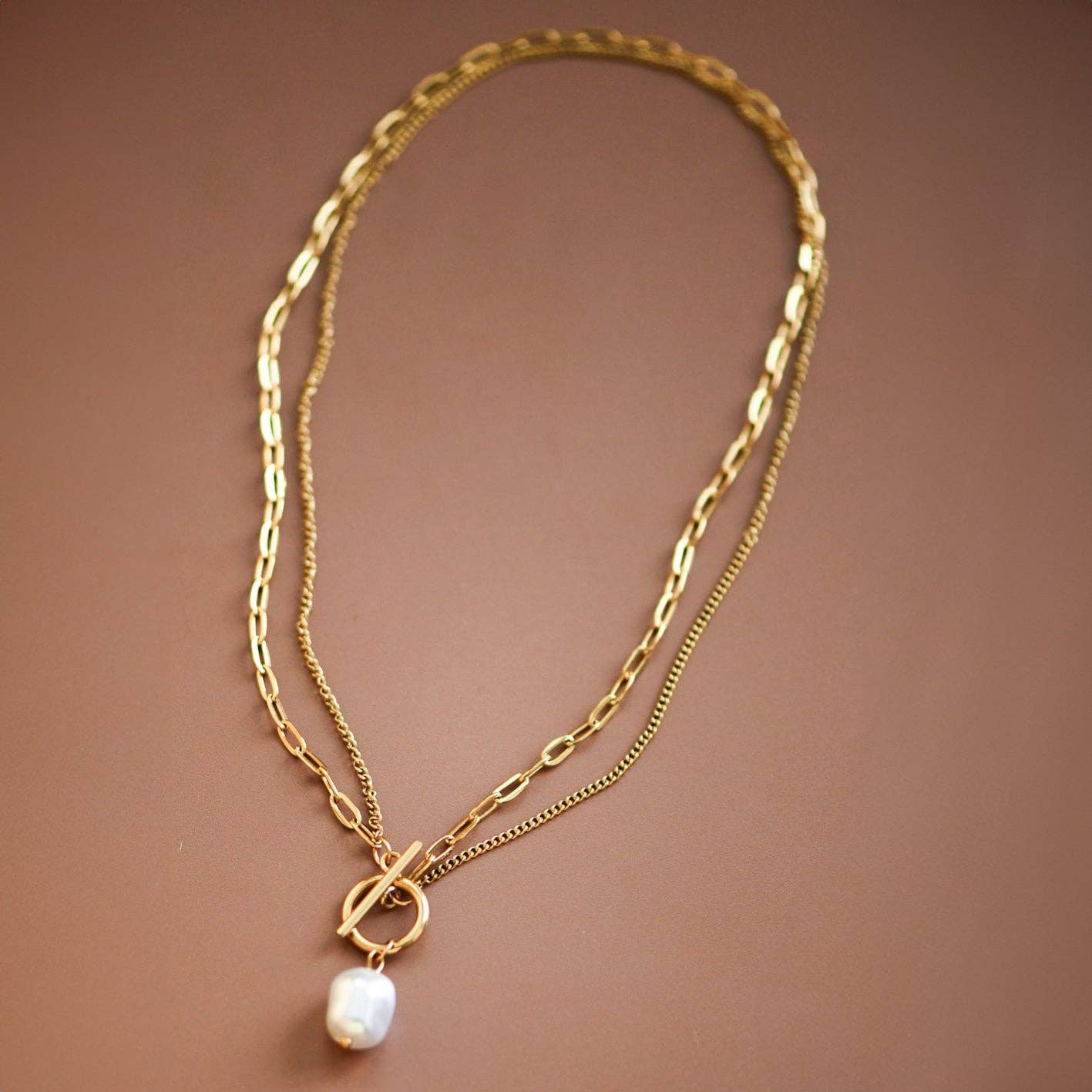 18K Gold PVD Plated Waterproof Stainless Steel Chain Necklace - 6860