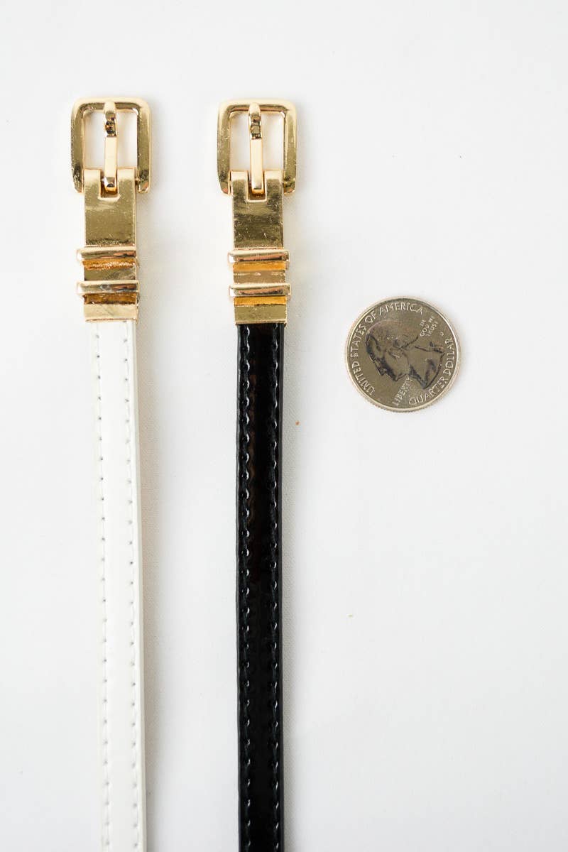 Ultra Skinny Square Buckle Belt